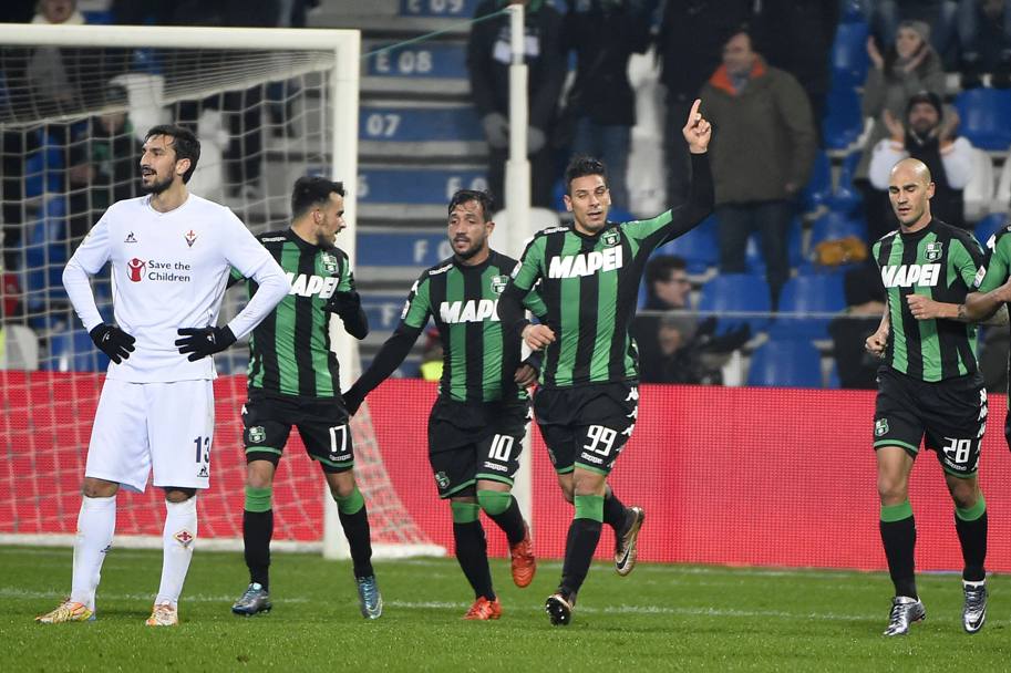 Sergio Floccari, 34 anni, festeggia il gol dell’1-1. Afp